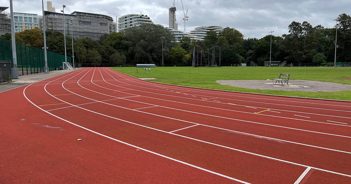 Running in Battersea Park, London Fitness Lab